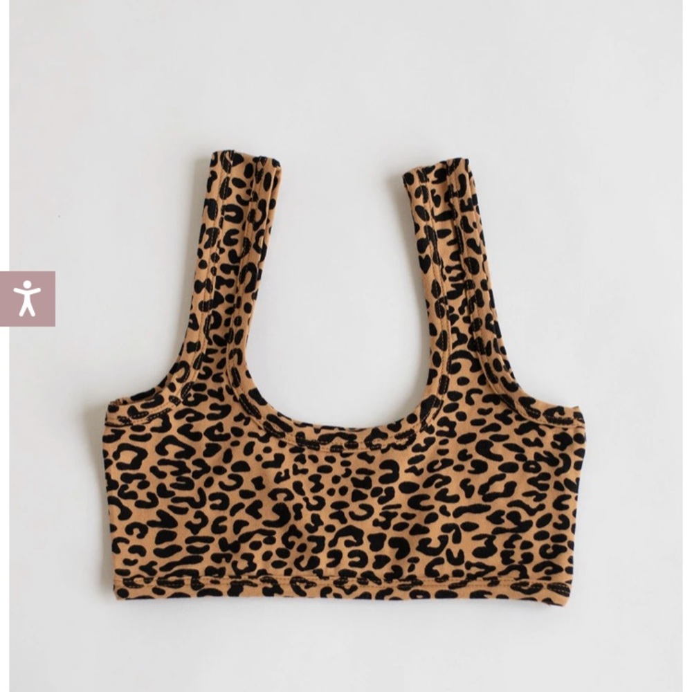 Shop ARQ Leopard print medium wide strap bra / bralette